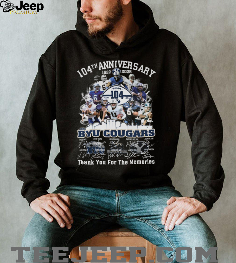 BYU Cougars 104th Anniversary 1922 2026 Thank You For The Memories Commemorative Shirt BYU Cougars 104th Anniversary 1922 2026 Thank You For The Memories Commemorative Shirt