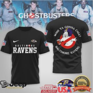 Baltimore Ravens Official NFL Ghostbusters 3D Shirt Baltimore Ravens Official NFL Ghostbusters 3D Shirt