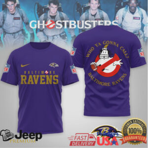 Baltimore Ravens Official NFL Ghostbusters 3D Shirt