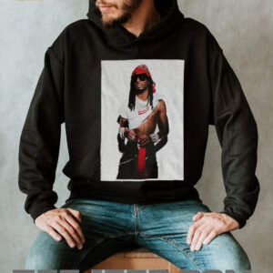 Brad Pitt wearing Playboi Carti x Supreme photo shirt