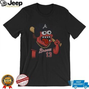 Braves 13 Cartoon Baseball Graphic Tee Braves 13 Cartoon Baseball Graphic Tee