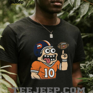 Broncos Number 10 Cartoon Football T Shirt Broncos Number 10 Cartoon Football T Shirt