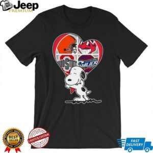 Browns & Cavaliers Peanuts Snoopy Heart T Shirt Browns & Cavaliers Peanuts Snoopy Heart T Shirt