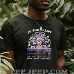 Buffalo Bills 65th Anniversary 1960 2025 Player Signatures T Shirt