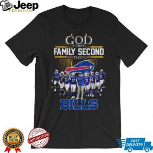 Buffalo Bills God First Family Second Player Signatures Shirt