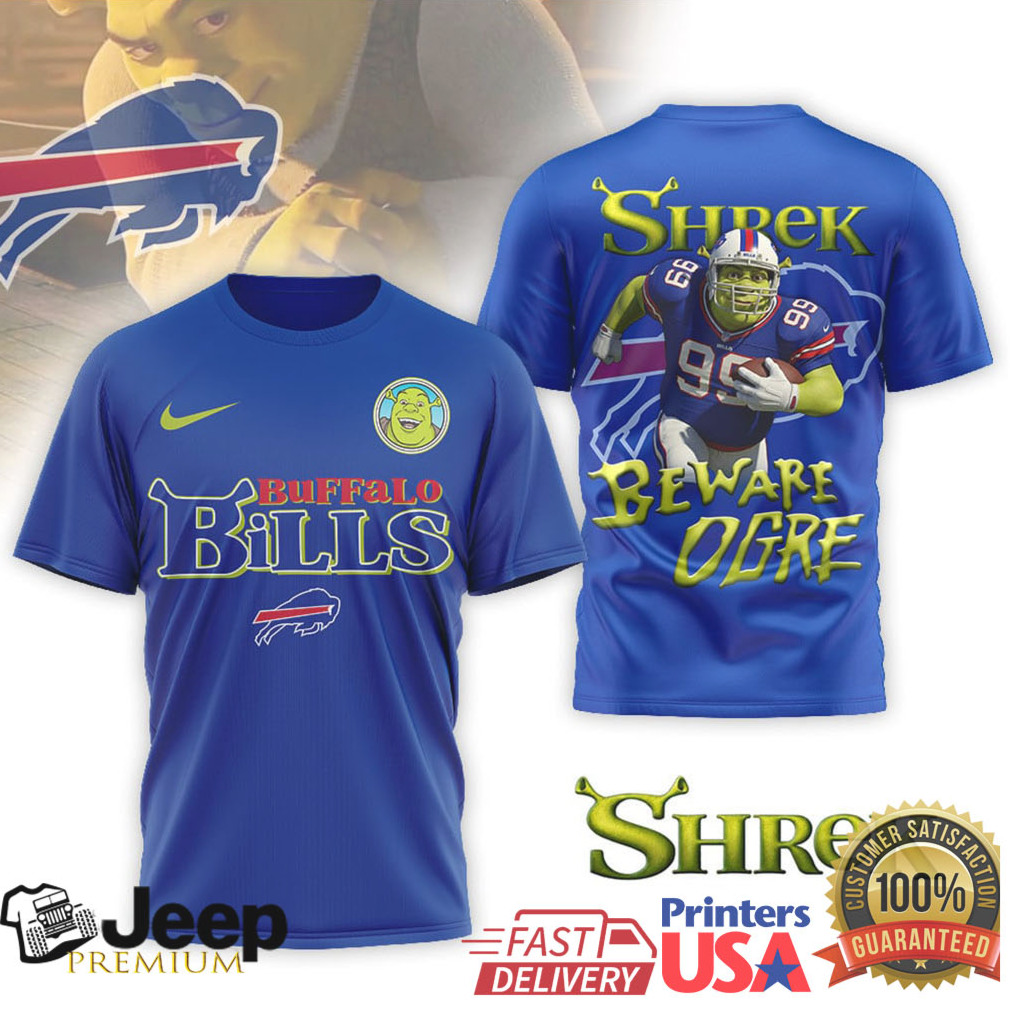 Buffalo Bills Official NFL Shrek 3D Shirt Buffalo Bills Official NFL Shrek 3D Shirt