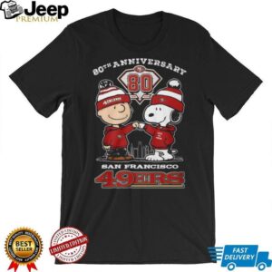 Charlie Brown & Snoopy San Francisco 49ers 80th Anniversary T Shirt