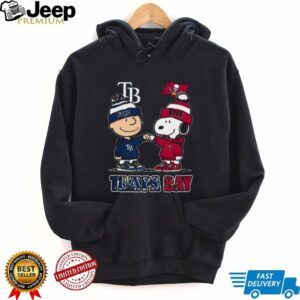 Charlie Brown & Snoopy Tampa Bay Rays x Tampa Bay Buccaneers Fan T Shirt