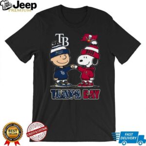 Charlie Brown & Snoopy Tampa Bay Rays x Tampa Bay Buccaneers Fan T Shirt