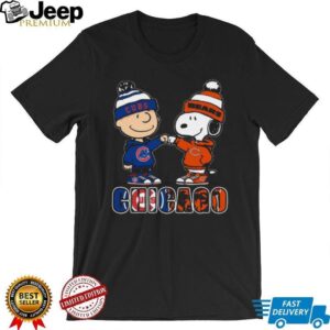 Chicago Cubs & Bears Peanuts Fist Bump T Shirt