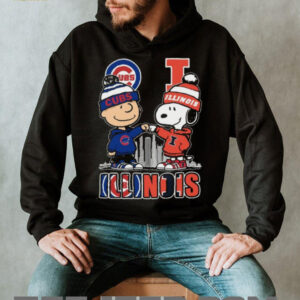 Chicago Cubs & Illinois Illini Snoopy & Charlie Brown T Shirt Chicago Cubs & Illinois Illini Snoopy & Charlie Brown T Shirt