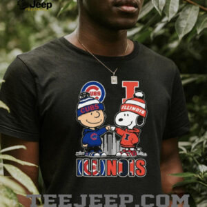 Chicago Cubs & Illinois Illini Snoopy & Charlie Brown T Shirt