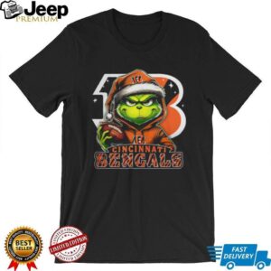Cincinnati Bengals Grinch Santa Hat Football T Shirt