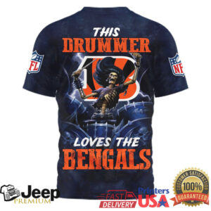 Cincinnati Bengals Official NFL Drummer 3D Shirt