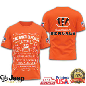 Cincinnati Bengals Official NFL Whiskey 3D Shirt