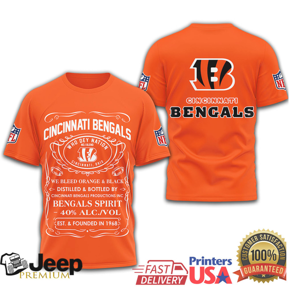 Cincinnati Bengals Official NFL Whiskey 3D Shirt Cincinnati Bengals Official NFL Whiskey 3D Shirt