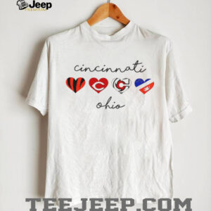 Cincinnati Hearts Sports teams graphic Reds Bengals FCC Cyclones shirt Cincinnati Hearts Sports teams graphic Reds Bengals FCC Cyclones shirt