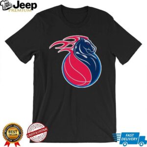 Classic Blue and Red Basketball Horse Graphic T Shirt