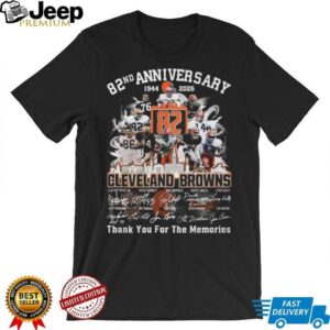 Cleveland Browns 82nd Anniversary 1944 2026 Thank You For The Memories Signatures T Shirt