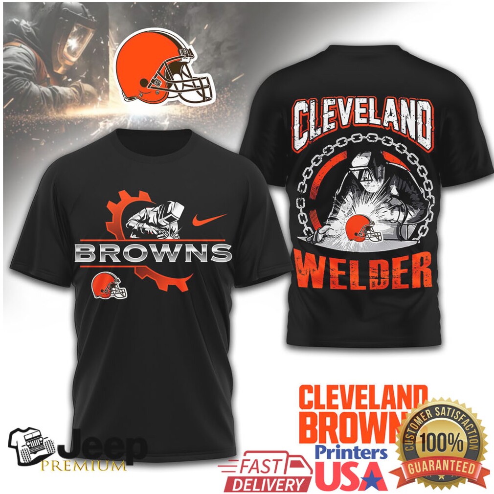 Cleveland Browns Welder 3D Shirt back view