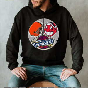 Cleveland Cavaliers Browns Guardians 3 Teams Sports Circle Logo Shirt