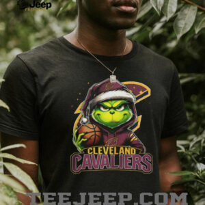 Cleveland Cavaliers Grinch Santa Hat Football T Shirt Cleveland Cavaliers Grinch Santa Hat Football T Shirt