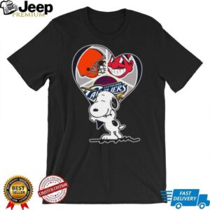 Cleveland Sports Teams Snoopy Heart Graphic T Shirt