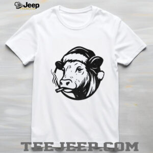 Cow Santa hat Bah Humbug Merry Christmas shirt