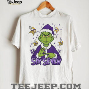 Custom Name & Number Grinch Minnesota Vikings Christmas T Shirt
