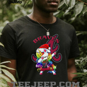 Dabbing Unicorn Atlanta Braves Christmas T Shirt