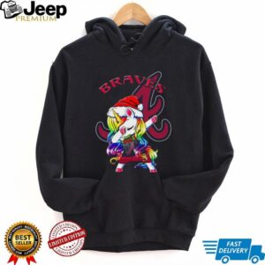 Dabbing Unicorn Atlanta Braves Christmas T Shirt