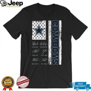 Dallas Cowboys Distressed Flag Player Signatures T Shirt