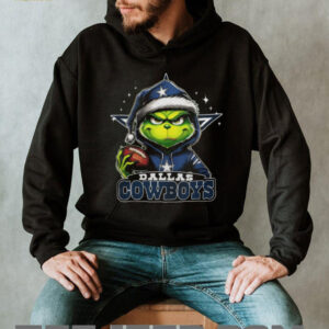 Dallas Cowboys Grinch Santa Hat Football T Shirt