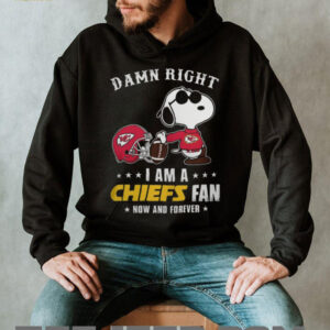 'Damn Right I Am A Chiefs Fan Now And Forever' Snoopy Shirt