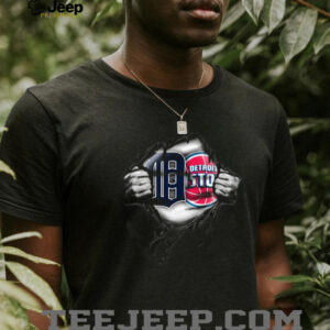 Detroit Basketball Team Logo Ripped Chest Graphic Shirt Detroit Basketball Team Logo Ripped Chest Graphic Shirt