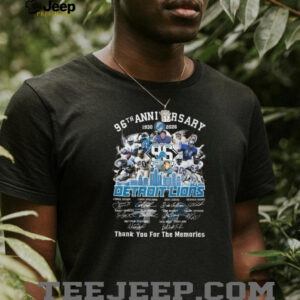 Detroit Lions 96th Anniversary (1930 2026) Players Signatures T Shirt