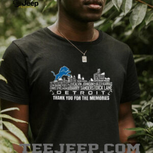 Detroit Lions City Skyline All Name of Legends Thank You for the Memories T Shirt Detroit Lions City Skyline All Name of Legends Thank You for the Memories T Shirt