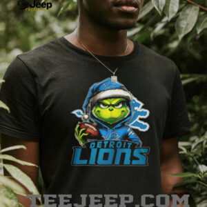 Detroit Lions Grinch Santa Hat Football T Shirt Detroit Lions Grinch Santa Hat Football T Shirt