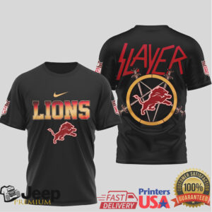 Detroit Lions Official NFL Slayer 3D Shirt