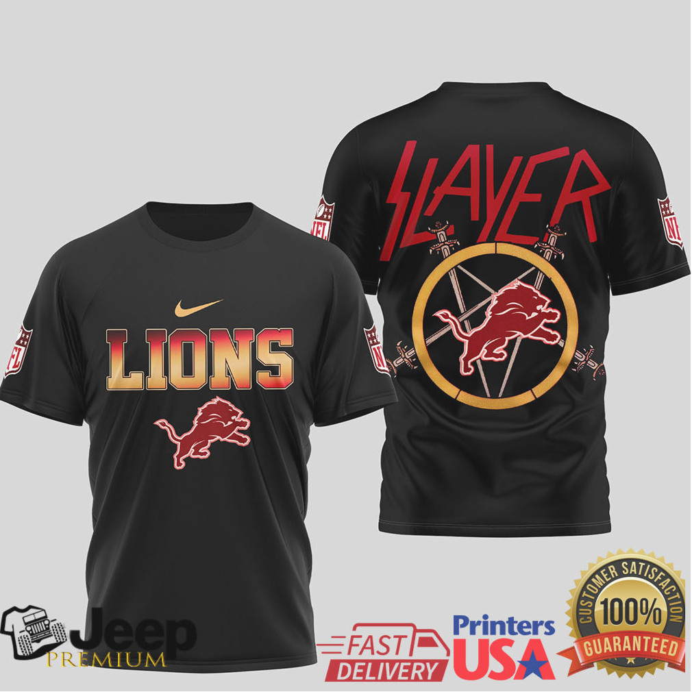 Detroit Lions Official NFL Slayer 3D Shirt Detroit Lions Official NFL Slayer 3D Shirt