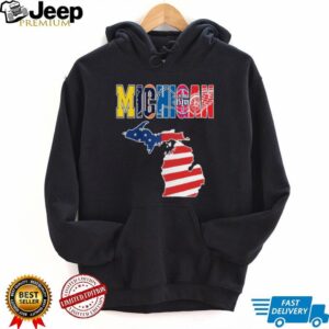 Detroit Sports Fan Michigan Map T Shirt