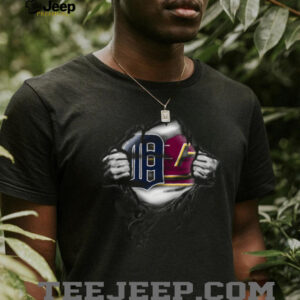 Detroit Tigers & Cleveland Guardians Ripped Logo Fan Shirt Detroit Tigers & Cleveland Guardians Ripped Logo Fan Shirt