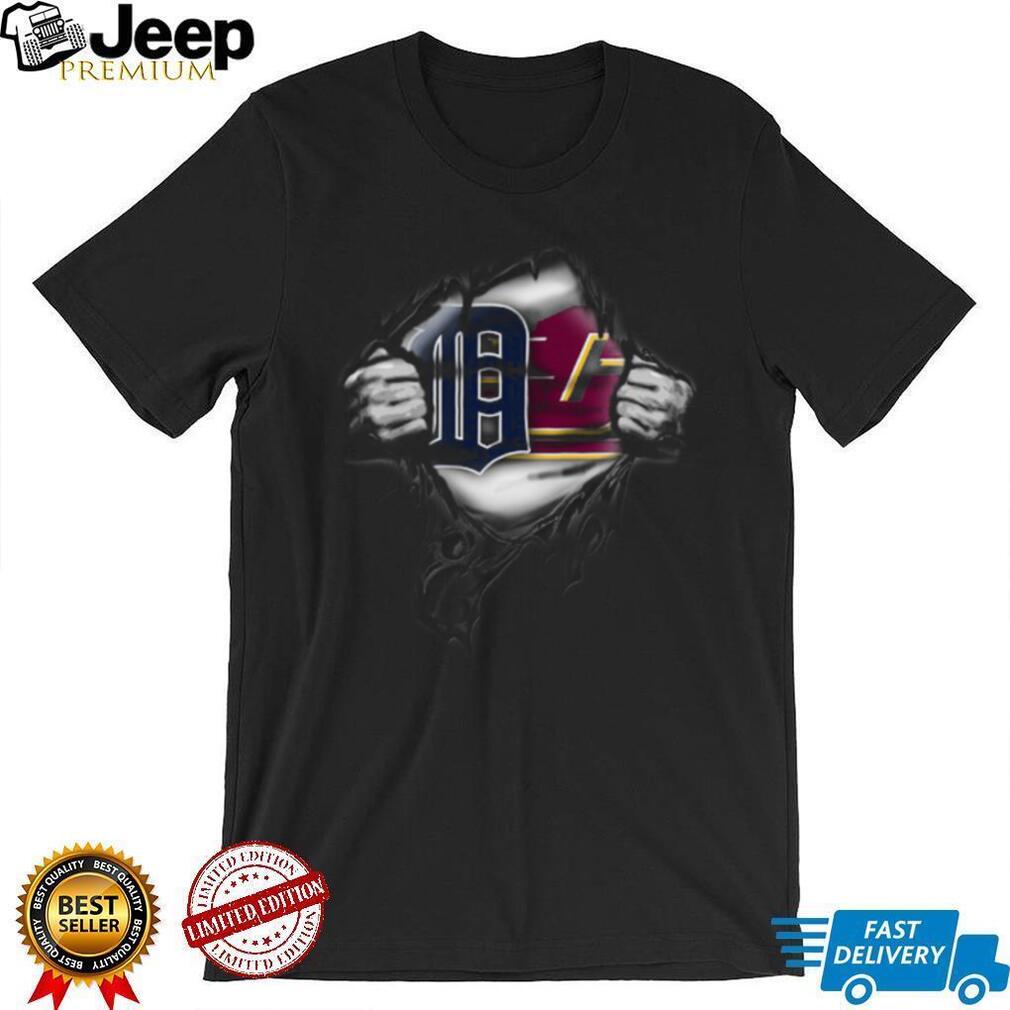 Detroit Tigers & Cleveland Guardians Ripped Logo Fan Shirt Detroit Tigers & Cleveland Guardians Ripped Logo Fan Shirt