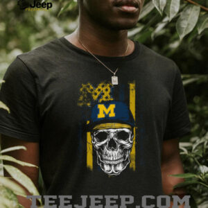 Distressed Michigan ‘M’ Skull Fan Shirt Distressed Michigan ‘M’ Skull Fan Shirt