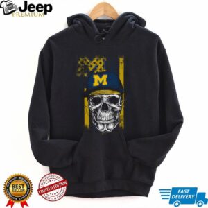 Distressed Michigan 'M' Skull Fan Shirt