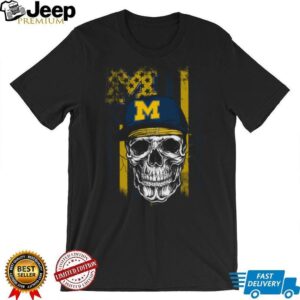 Distressed Michigan 'M' Skull Fan Shirt
