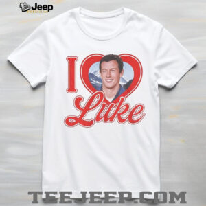 Dua Lipa wearing callum turner I heart Luke shirt