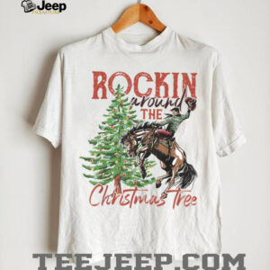 Rocking Around The Christmas Tree Santa Rock and Roll Guitar T Shirt Rocking Around The Christmas Tree Santa Rock and Roll Guitar T Shirt