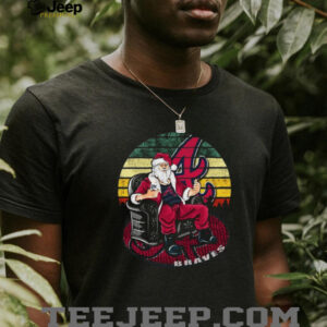 Festive Braves Baseball Fan Santa T Shirt