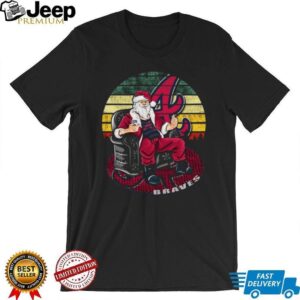 Festive Braves Baseball Fan Santa T Shirt